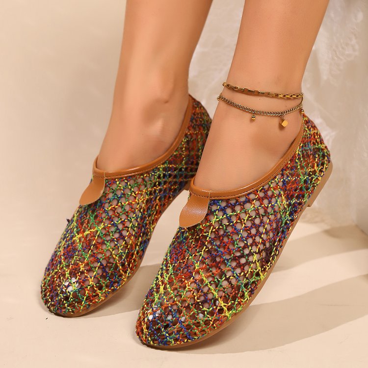Damen Clogs mit buntem Netzdesign und rutschfester Sohle EB
