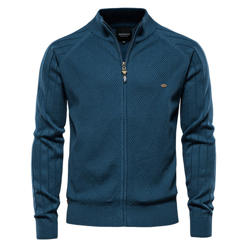 Herren Strickjacke mit Stehkragen EB