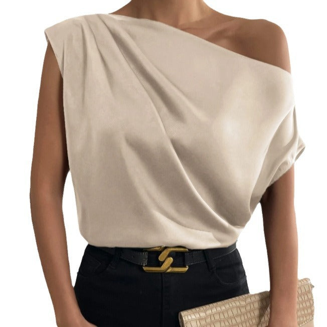 Damen Elegantes, schulterfreies Satinoberteil EB