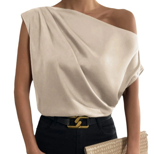Damen Elegantes, schulterfreies Satinoberteil EB