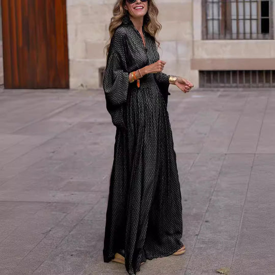 Damen Maxikleid mit elegantem Schnitt und weit ausgestellten Ärmeln EB