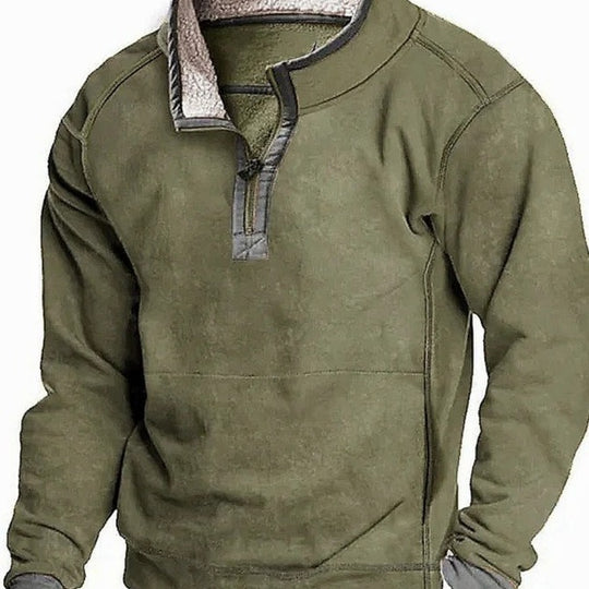 Herren Fleecesweater mit hochgeschlossenem Kragen und praktischem Reißverschluss EB