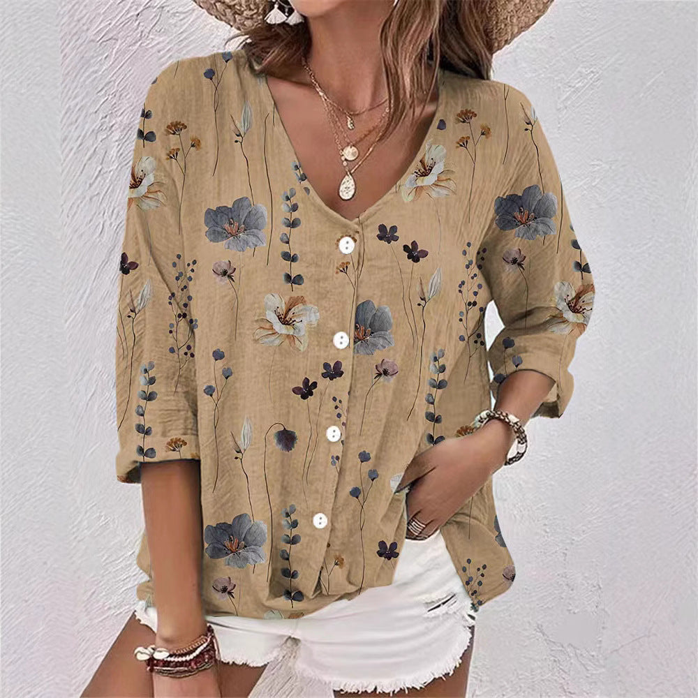 Damen Bluse mit floralem Druck und lässigem Schnitt EB