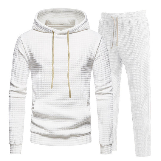 Herren Sportliches Hoodie-Set mit modischem Strukturdesign und elastischen Bündchen EB