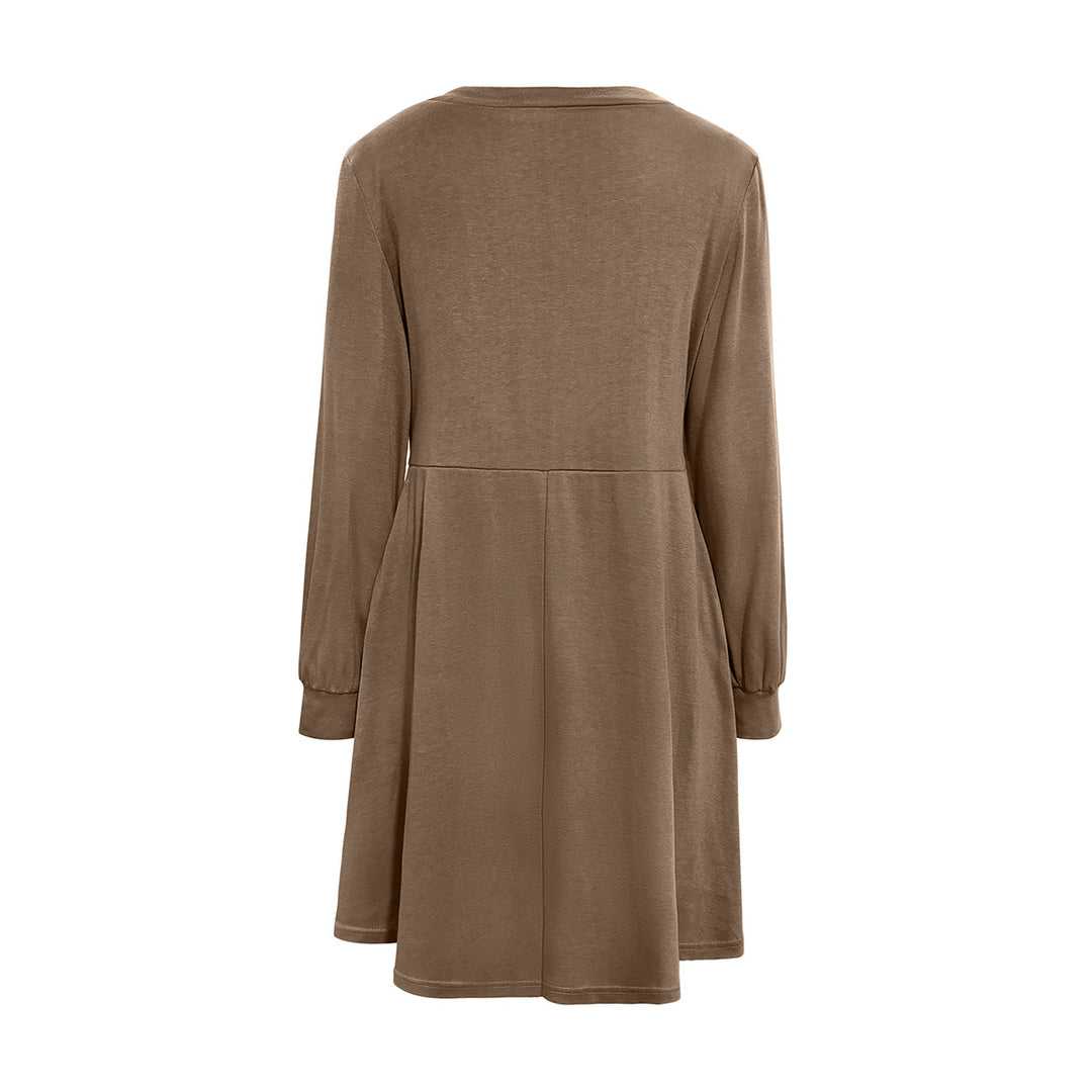 Damen Freizeitkleid mit Knopfleiste und seitlichen Eingrifftaschen EB