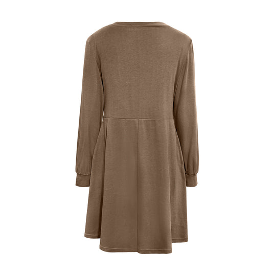 Damen Freizeitkleid mit Knopfleiste und seitlichen Eingrifftaschen EB