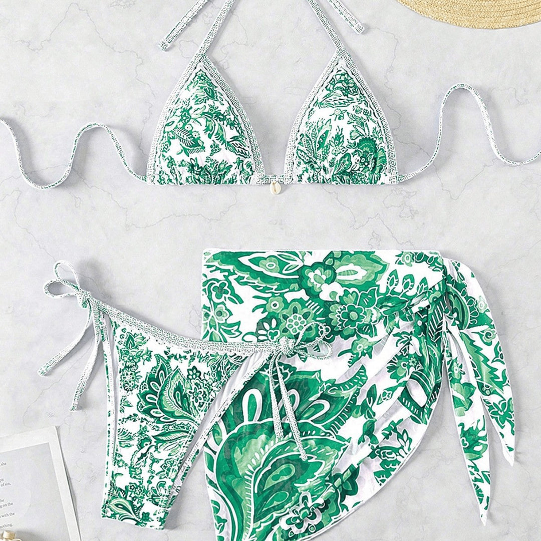 Damen Triangel-Bikini-Set mit voluminösen Rüschen EB