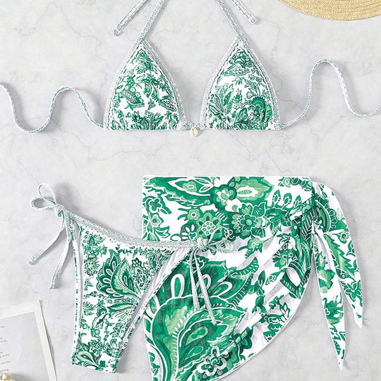 Damen Triangel-Bikini-Set mit voluminösen Rüschen EB