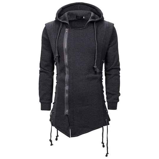 Herren modische Kapuzenshirt mit asymmetrischem Reißverschluss und lässigem Schnitt EB