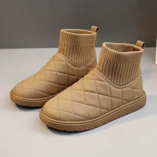 Damen modische Winterstiefel mit warmem Innenfutter und rutschfester Sohle EB