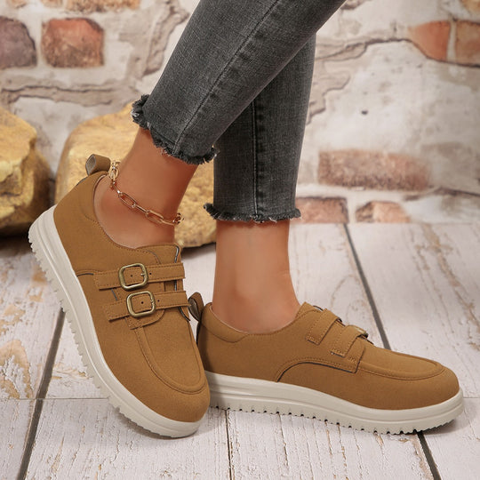 Damen modische Sneakers mit Doppelschnallen EB