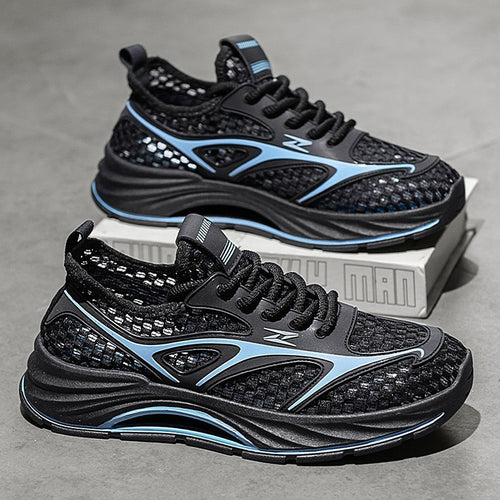 Damen leichte Sport Sneakers mit atmungsaktivem Mesh-Obermaterial und dämpfender Sohle EB