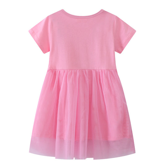 Mädchen Tüllkleid mit süßem Hasenmotiv EB