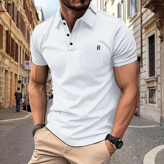 Herren Polohemd mit modernem Schnitt und Brusttasche EB