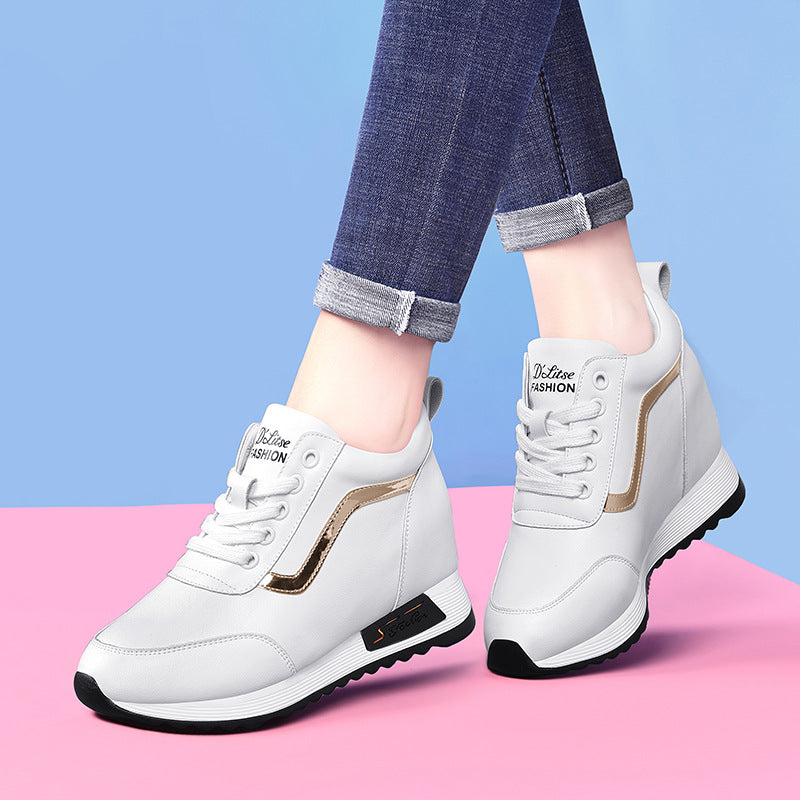 Damen Modische Sneakers mit hoher Plateausohle EB