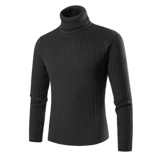 Herren modischer Rollkragenpullover aus strukturiertem Strick EB