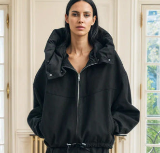Damen modische Übergangsjacke mit kuscheliger Innenseite und verstellbarem Saum EB