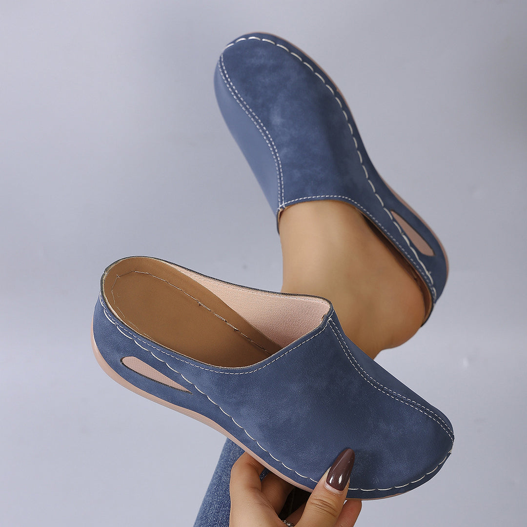 Damen Bequeme Clogs aus hochwertigem Leder mit ergonomischem Fußbett EB