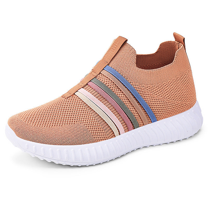 Damen Bequeme Sportliche Slip-On Sneakers mit atmungsaktivem Obermaterial EB