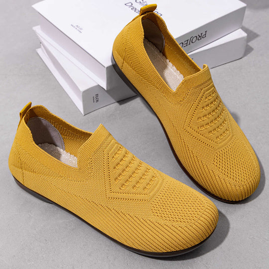 Damen Flexible Slip-On Sneaker mit atmungsaktivem Strickoberteil EB