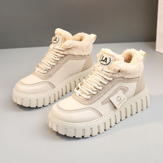 Damen modische High-Top Sneakers mit weich gefüttertem Innenfutter und rutschfester Sohle EB