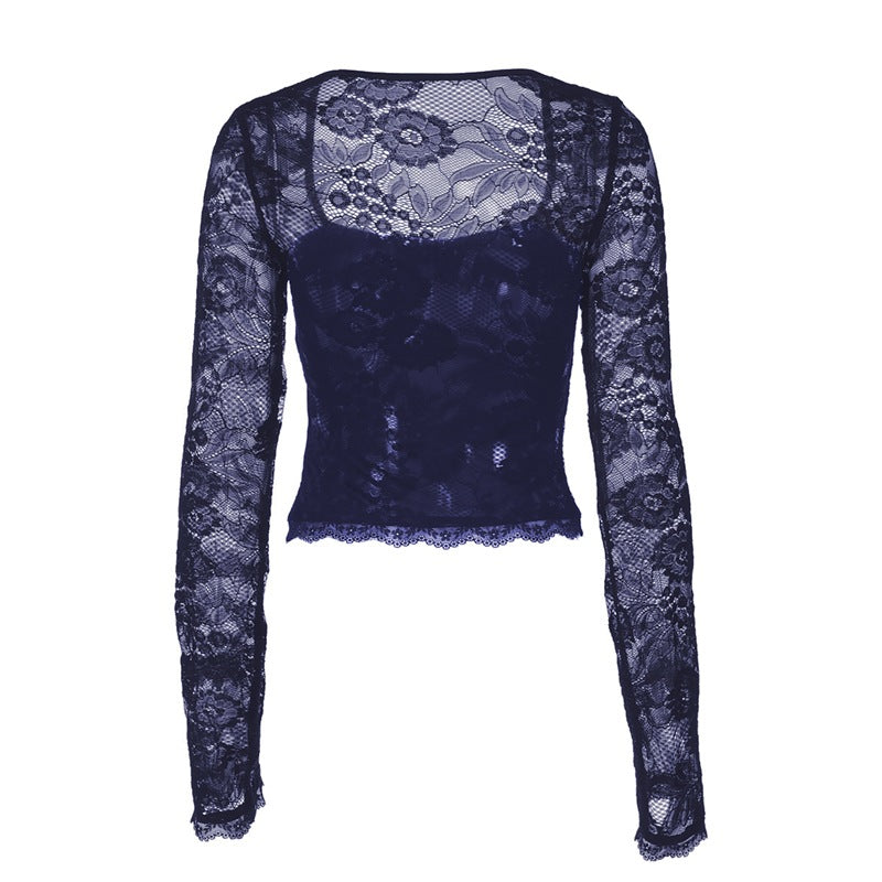 Damen Elegantes Oberteil mit Spitzendetails EB