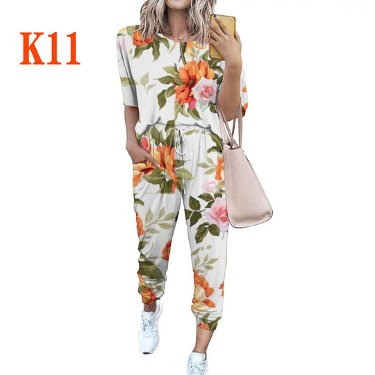 Damen Leichter Freizeit-Jumpsuit mit einem auffälligen Batik-Muster und praktischen Taschen EB
