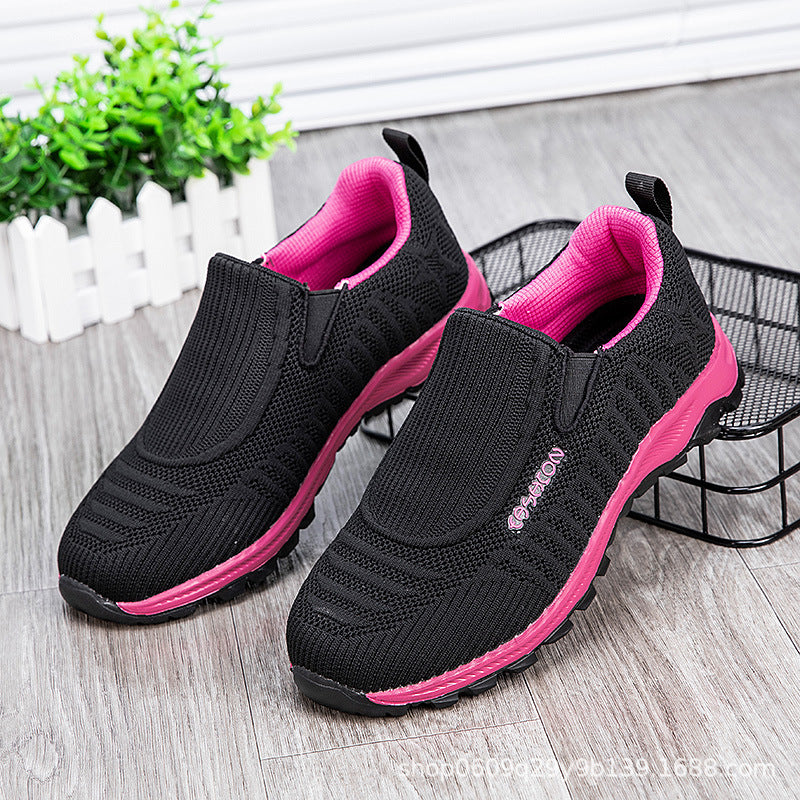 Damen Bequeme Slip-On Laufschuhe mit atmungsaktivem Obermaterial EB