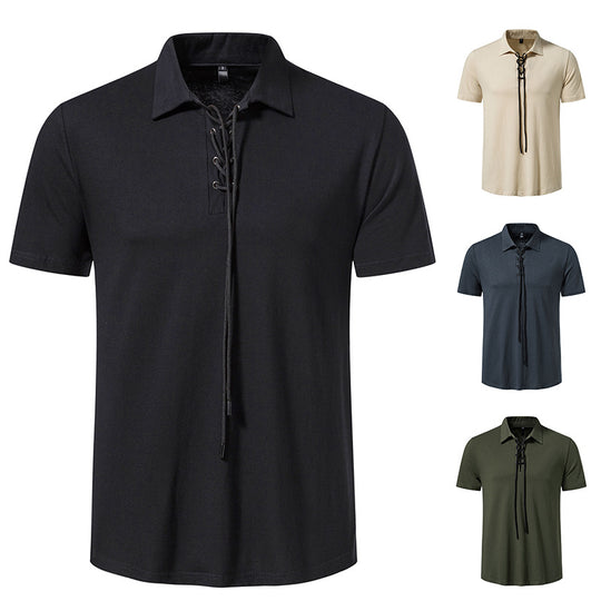 Herren Polo-Shirt mit einzigartigem Schnürdesign EB