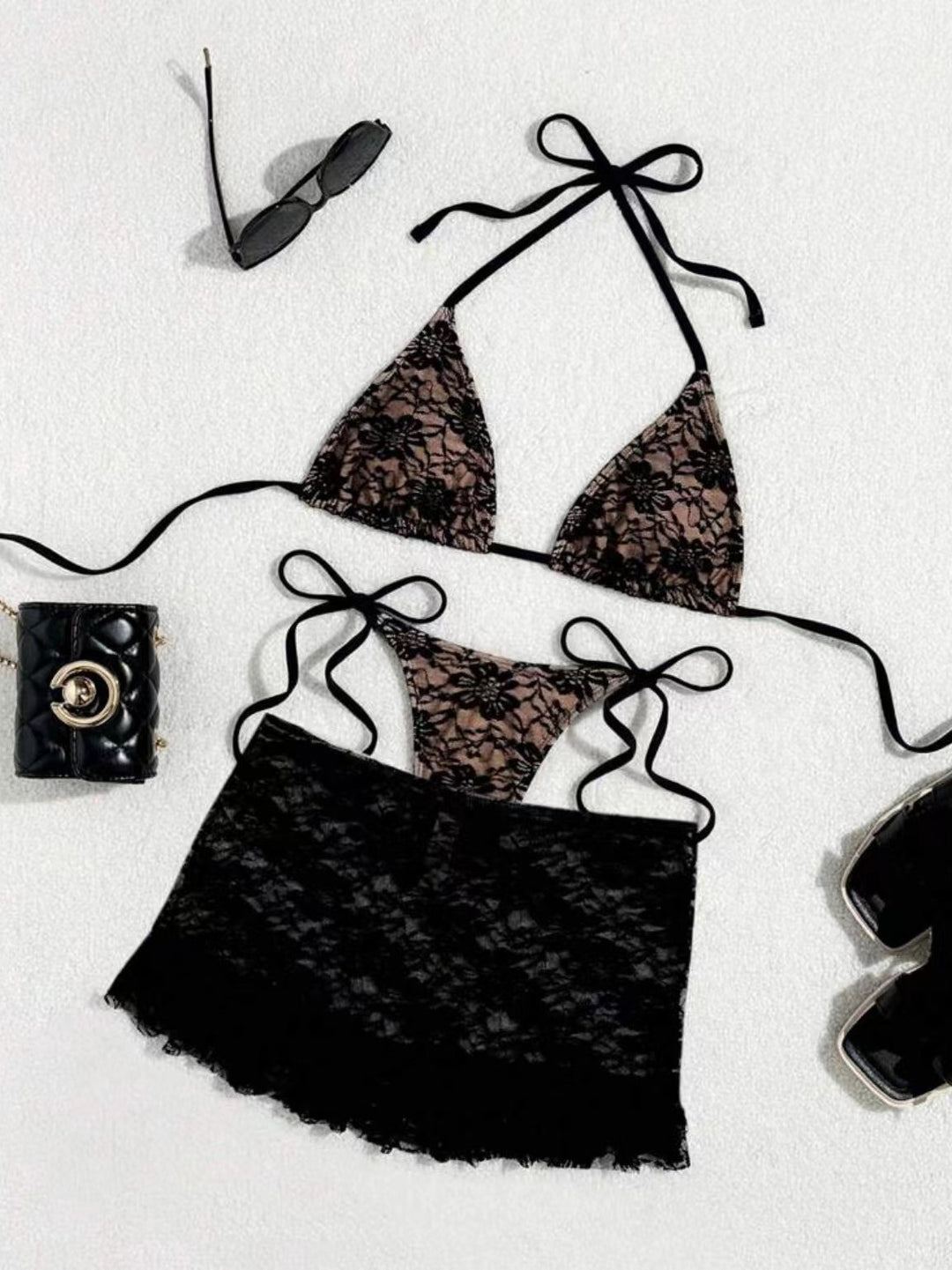 Damen Spitzen-Bikini mit Rüschen EB