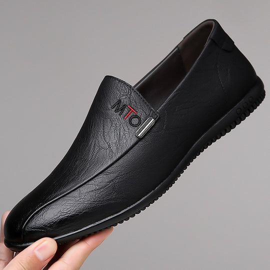 Herren Elegante Slip-On Lederschuhe mit rutschfester Sohle und komfortablem Fußbett EB