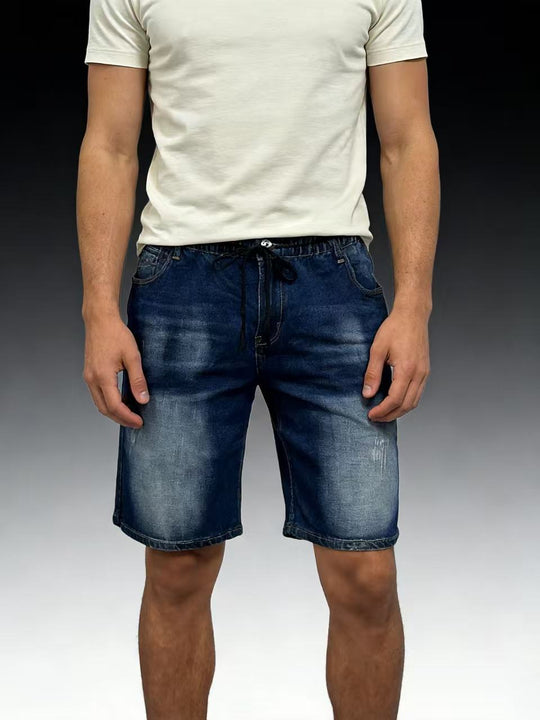 Herren bequeme Denim-Shorts mit elastischem Bund und lässigem Design EB