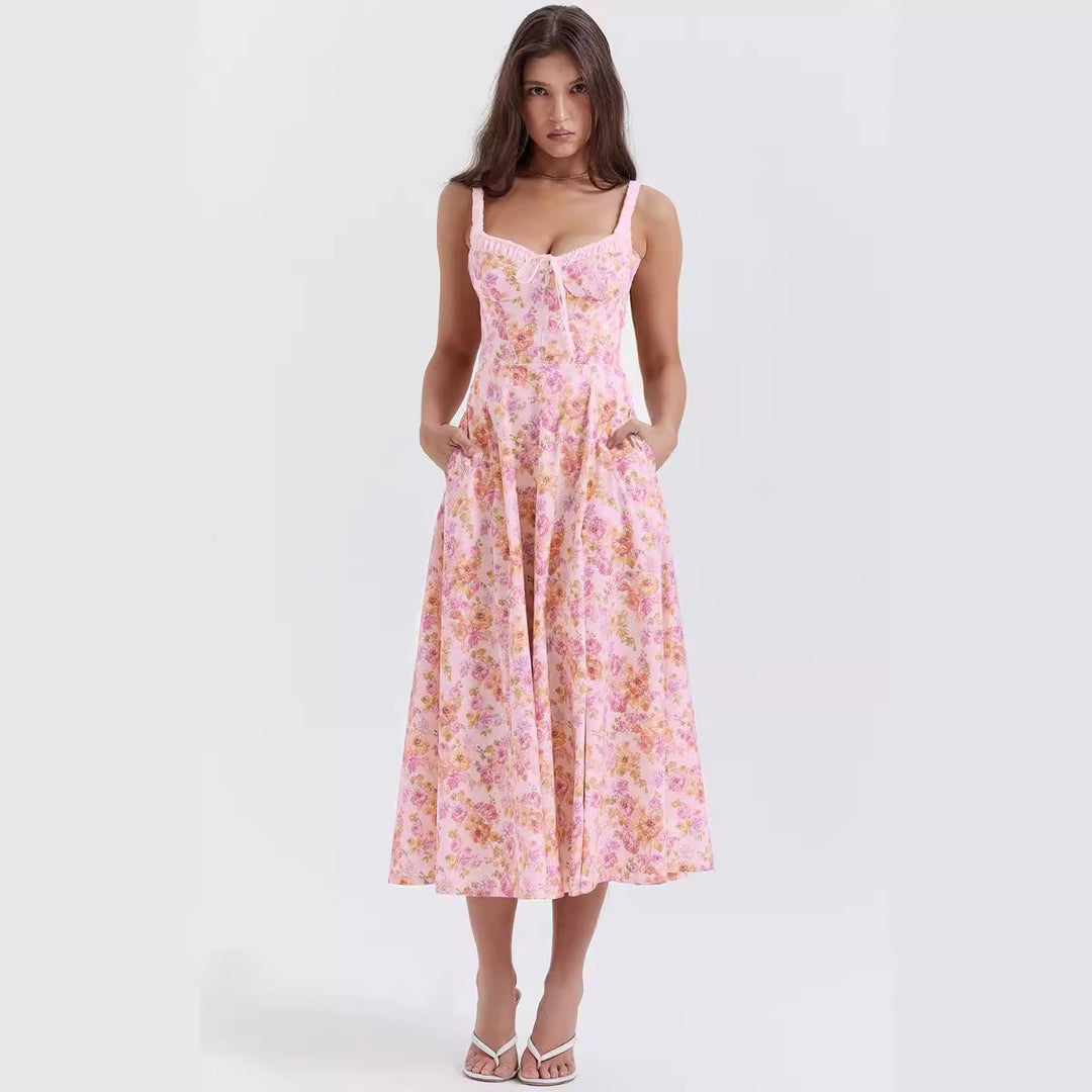 Damen Maxikleid mit romantischem Schnitt und raffinierten Rüschendetails EB