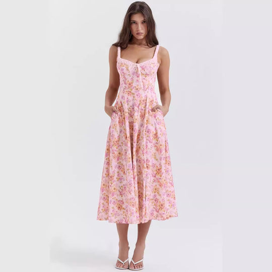Damen Maxikleid mit romantischem Schnitt und raffinierten Rüschendetails EB