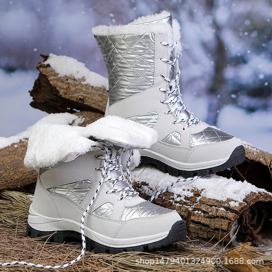 Damen Thermisch isolierte Winterstiefel mit rutschfester Profilsohle und kuscheligem Innenfutter EB