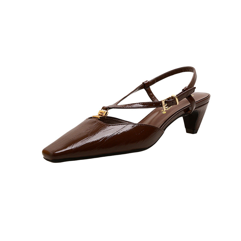 Damen Slingback-Pumps mit elegantem Riemchen und spitzer Zehenform EB