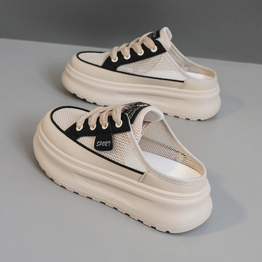 Damen Sportliche Slip-On Sneakers mit luftdurchlässiger Mesh-Oberfläche und dämpfender Laufsohle EB