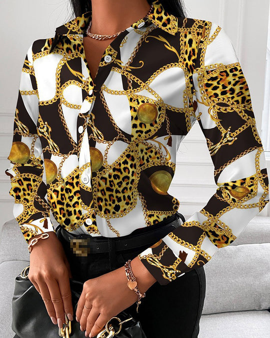 Damen Bluse mit elegantem Kettenmuster EB