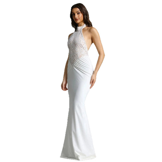 Damen Elegantes Bodenkonturen-Abendkleid mit Spitzenoberteil EB