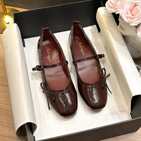 Damen Ballerinas mit schimmerndem Obermaterial und verspieltem Schleifendetail EB