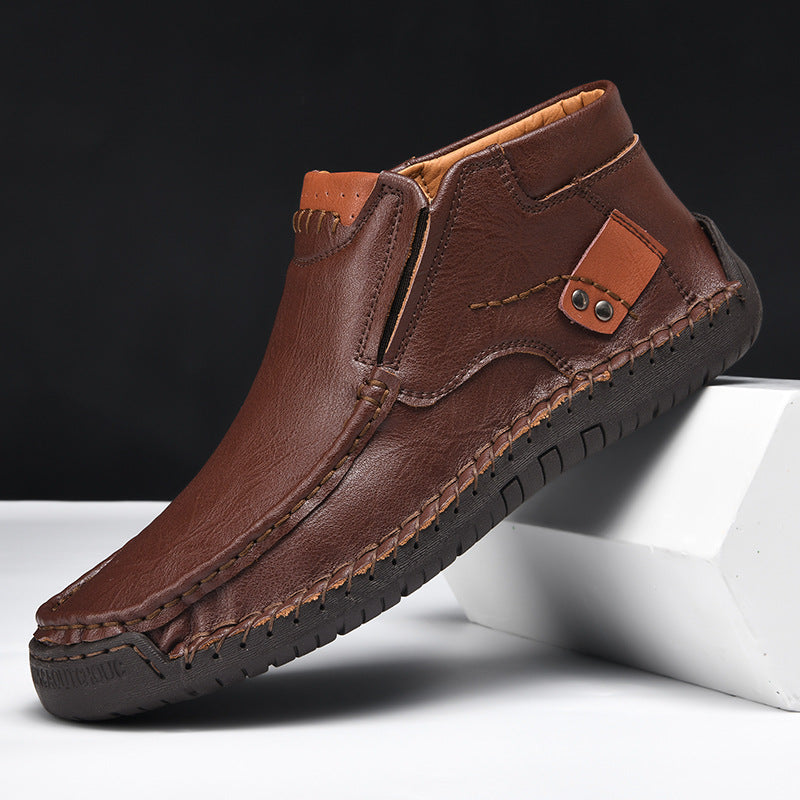 Herren Mokassins aus hochwertigem Leder mit elastischem Einschlupfdesign EB