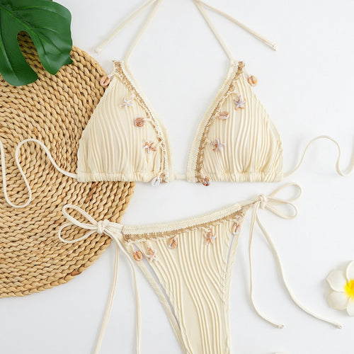 Damen Triangel-Bikini mit Raffinierten Schmuckdetails EB