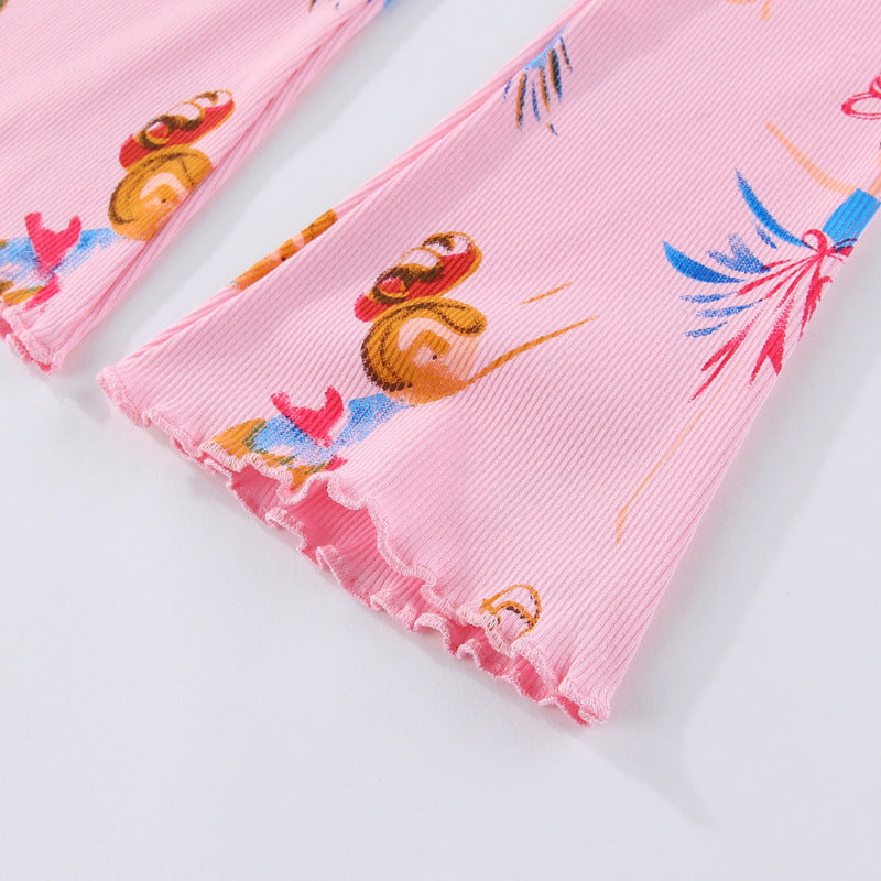 Mädchen Leggings mit buntem Ballerina-Design EB