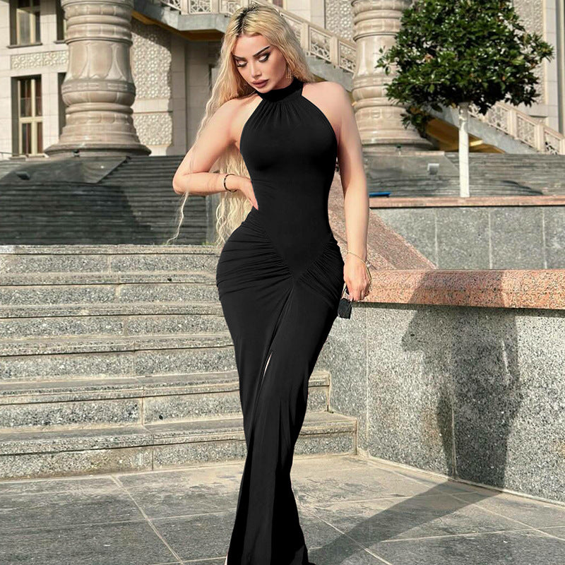 Damen Figurbetontes Maxikleid mit eleganter Drapierung EB