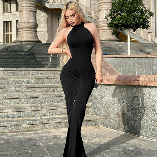 Damen Figurbetontes Maxikleid mit eleganter Drapierung EB
