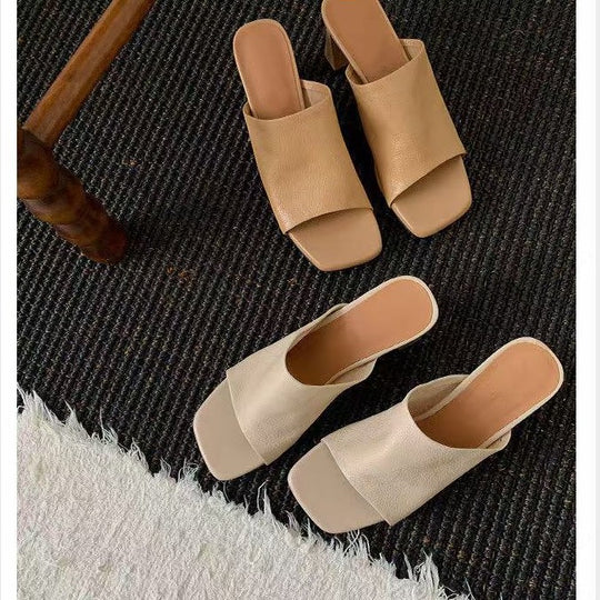 Damen Bequeme Mules mit stylishen Blockabsätzen EB