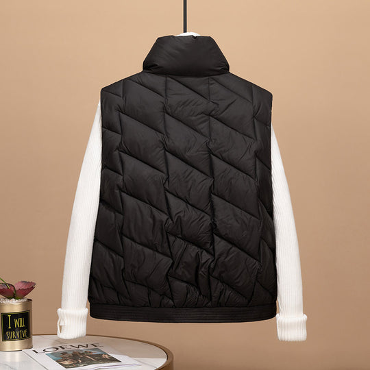 Damen Modische und funktionale Steppjacke mit hohem Kragen und Taschen EB