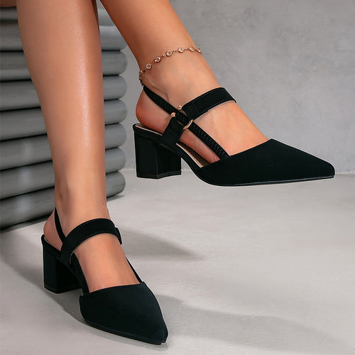 Damen Slingback-Pumps mit elegantem Design und stabilen Blockabsätzen EB