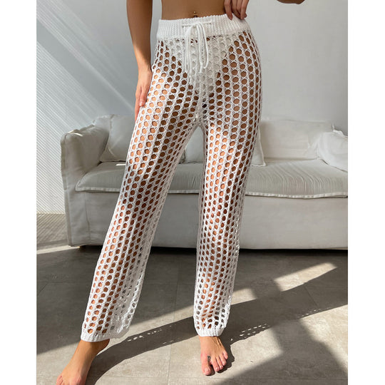 Damen Häkel-Sommerhose mit weitem Schnitt und elastischem Bund EB