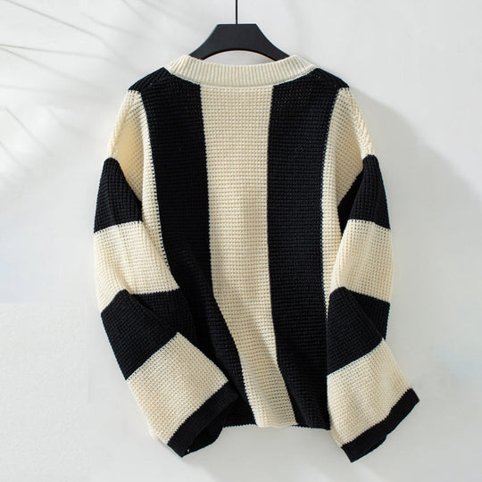 EB | Gestreifter Strick Strickjacke